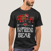 Red Kariert Boyfriend Buffalo Matching Pajama Chri T-Shirt (Vorderseite)