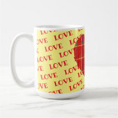 Red Kariert Bright Heart Liebe Tasse Cup (Links)