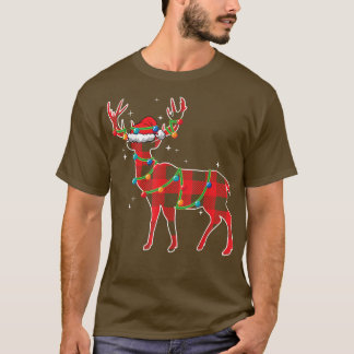 Red Kariert Buffalo Deer Christmas Pajamas Xmas Li T-Shirt