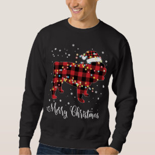 Red Kariert Buffalo English Bulldog Frohe Weihnach Sweatshirt