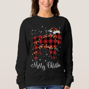 Red Kariert Buffalo English Bulldog Frohe Weihnach Sweatshirt