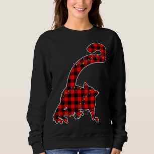 Red Kariert Buffalo Lemur Xmas Light Matching Paja Sweatshirt