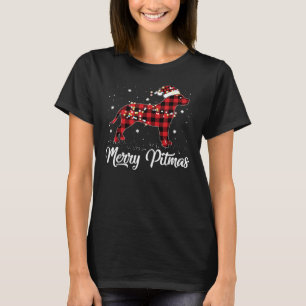 Red Kariert Buffalo Pitbull Merry Pitmas Pit Bull T-Shirt