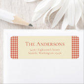 Red Kariert Buffalo Retro Rustische Rücksendeadres (Insitu)