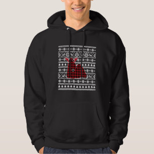Red Kariert Buffalo Spitz Dog Christmas Pajamas Hoodie