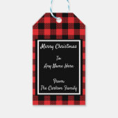 Red Kariert Buffalo Tartan Flannel Personalisiert Geschenkanhänger (Vorderseite)
