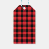 Red Kariert Buffalo Tartan Flannel Personalisiert Geschenkanhänger (Rückseite)