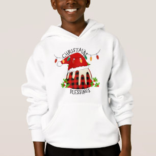 Red Kariert Buffalo Weihnachten Pudding Kinder Hoodie