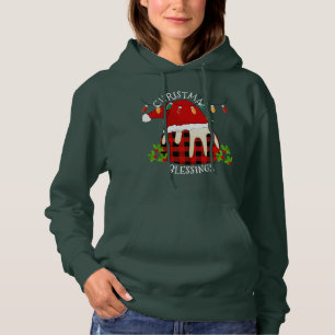 Red Kariert Buffalo Weihnachts Pudding Hoodie