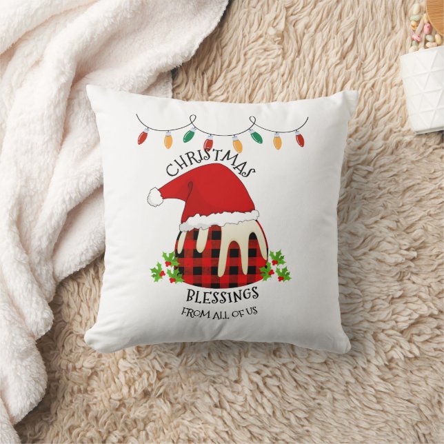 Red Kariert Buffalo Weihnachts Pudding Kissen (Decke)