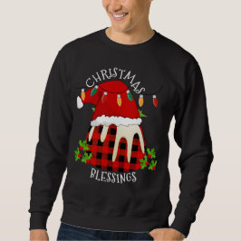 Red Kariert Buffalo Weihnachts Pudding Sweatshirt