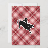 Red Kariert Bull Rider Einladung (Rückseite)