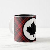 Red Kariert Canada Zwei-Tone-Tasse Zweifarbige Tasse (Vorderseite Links)