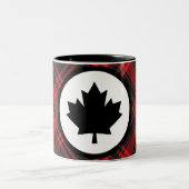 Red Kariert Canada Zwei-Tone-Tasse Zweifarbige Tasse (Mittel)