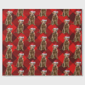 Red Kariert Chesapeake Retriever Santa Dog Weihnac Geschenkpapier (Flach)