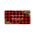 Red Kariert Christmas Address Label Adressaufkleber<br><div class="desc">Red Kariert Christmas Address Label</div>