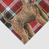 Red Kariert Christmas Airedale Terrier Dog Holiday Seidenpapier (Ausschnitt)