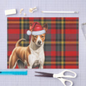 Red Kariert Christmas Basenji Dog Holiday Seidenpapier (Handwerk)