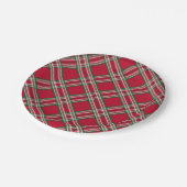 Red Kariert Christmas Dinner Party Teller (Schrägansicht)