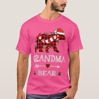 Red Kariert Christmas Pajama Familie Grandma Bear  T-Shirt