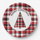 Red Kariert Christmas Paper Teller (Vorderseite)