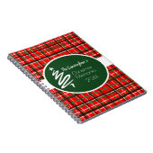 Red Kariert Christmas Personalisiert Spiral Notebo Notizblock (Rechte Seite)