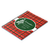 Red Kariert Christmas Personalisiert Spiral Notebo Notizblock (Linke Seite)