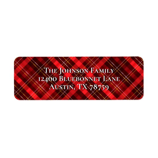 Red Kariert Christmas Tartan Rücksendeadresse (Vorne)