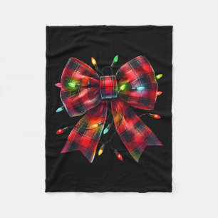 Red Kariert Coquette Bow Weihnachten Weihnachten W Fleecedecke