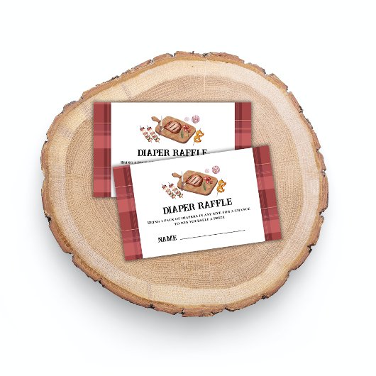 Red Kariert Country GRILLEN Diaper Raffle Baby Dus Begleitkarte