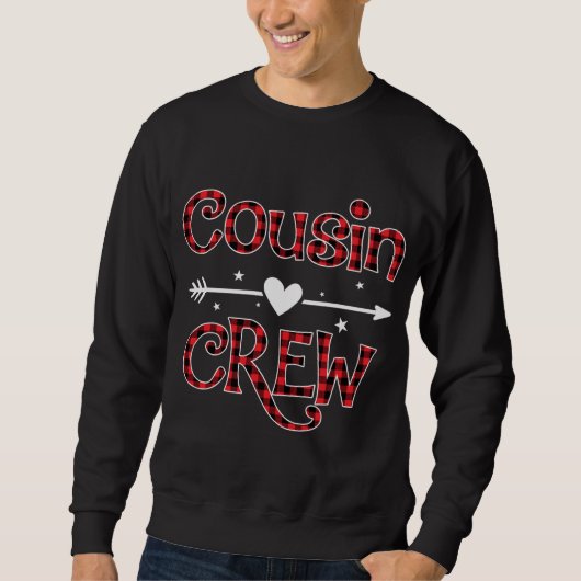 Red Kariert Cousin Crew Funny Family Matching Chri Sweatshirt (Vorderseite)