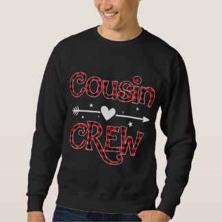 Red Kariert Cousin Crew Funny Family Matching Chri Sweatshirt