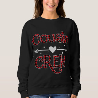 Red Kariert Cousin Crew Funny Family Matching Chri Sweatshirt