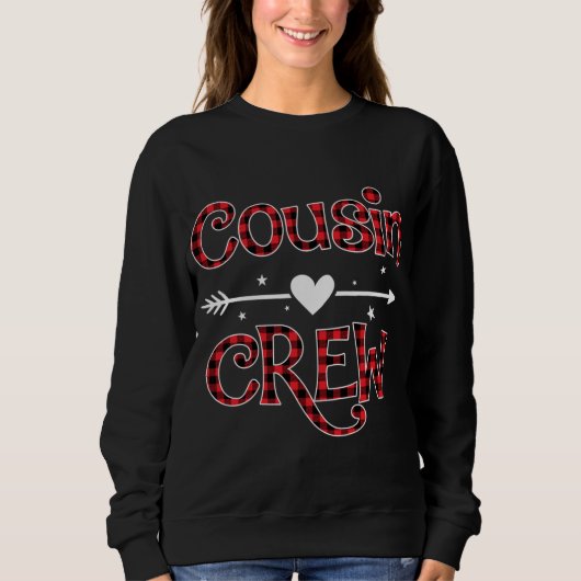 Red Kariert Cousin Crew Funny Family Matching Chri Sweatshirt (Vorderseite)