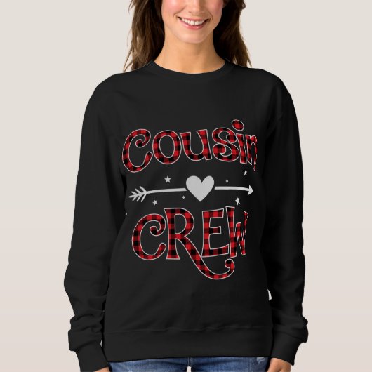 Red Kariert Cousin Crew Funny Family Matching Chri Sweatshirt (Vorderseite)