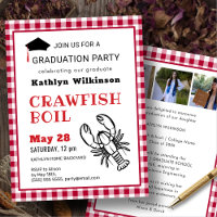 Red Kariert Crawfish Boil 3 Foto Graduation Party