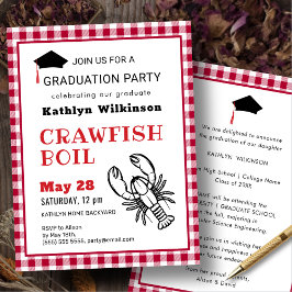 Red Kariert Crawfish Boil GRILLEN Graduation Party Einladung