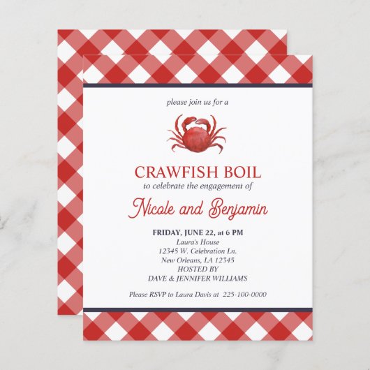 RED Kariert Crawfish Booking Party (Vorne/Hinten)