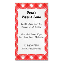 Red Kariert Custom Restaurant und Magnetkarte