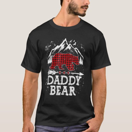 Red Kariert Daddy Bar Christmas Pajama Matching T-Shirt (Vorderseite)