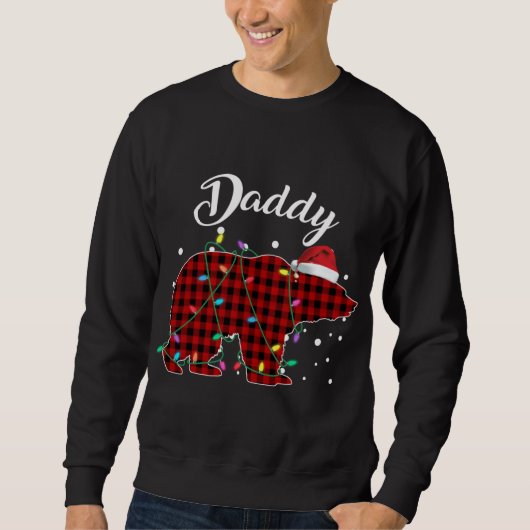 Red Kariert Daddy Bear Matching Buffalo Pajama Sweatshirt (Vorderseite)