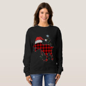 Red Kariert Dinosaur T Rex Christmas Lights Tree P Sweatshirt (Vorne ganz)