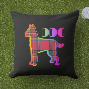 Red Kariert DOG Pet Owner Black Kissen