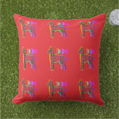 Red Kariert DOG Red Kissen (Gras)