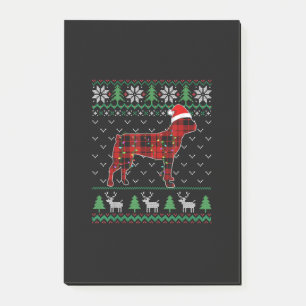 Red Kariert Dog Ugly Christmas Lights Boston Terri Post-it Klebezettel