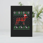 Red Kariert Dog Ugly Christmas Lights Boston Terri RSVP Karte (Stehend Vorderseite)