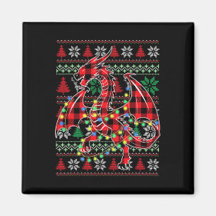 Red Kariert Dragon Christmas Lights Uggli Christma Magnet