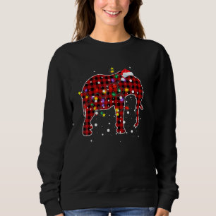 Red Kariert Elephant Christmas Pajamas Familie Xma Sweatshirt