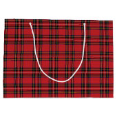 Red Kariert Extravagant Label Geschenktasche Große Geschenktüte (Rückseite)