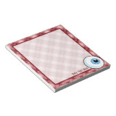 Red Kariert Eyeball Notizblock (angewinkelt)